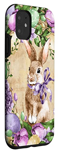 Iphone 11 Vintage Easter Bunny Rabbit Wreath For Women And Easter Day Case #TOP2