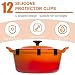 Gosknor 12pcs Dutch Oven Lid Protector Clips, Silicone, Black, Round, Oval, Accessory