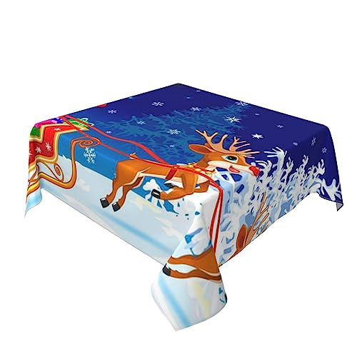 Nappe imprimée Père Noël imperméable anti-tache pour table de cuisine