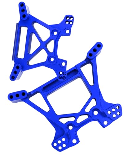 Rcarmumb RC Alloy Front Rear Shock Tower Upgrades Part for Rustler 4x4/Rustler VXL 4x4 4WD,Replaces 6738 6739,Navy Blue