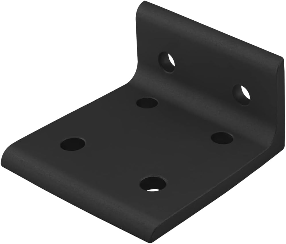 80/20 Inc, 40-4375-Black, 40 Series 6 Hole Wide 2x4 Inside Corner Bracket, Black Anodize