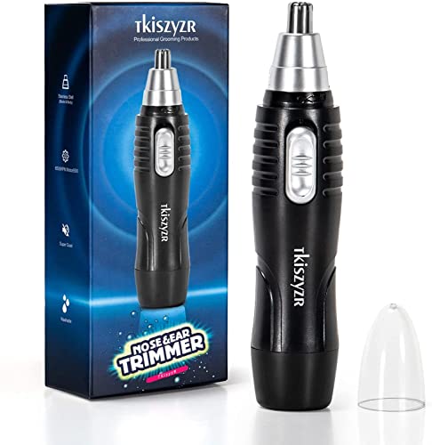 Ear and Nose Hair Trimmer for Men and Women, Eyebrow Hair Remove, Facial Hair Trimmer with Dual Edge Blades, Easy to Clean Nose Trimmer (Black)