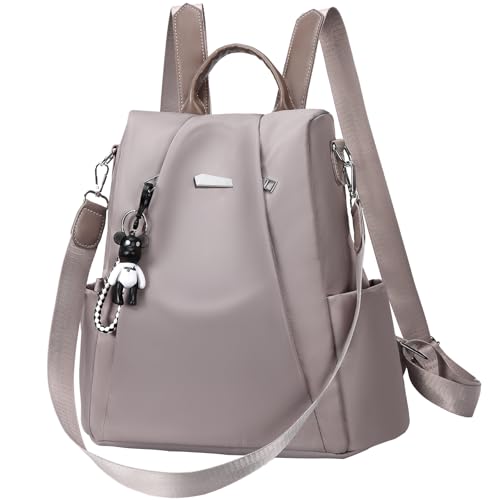 Eshow Mochila Mujer Antirrobo, Bolso Casual para Chicas, se Puede como Bolsa Bandolera o Bolso de Mano para Trabajo Viaje Escuela y Compras Gris