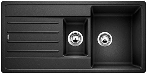 BLANCO LEGRA 6 S | Granitspüle aus SILGRANIT anthrazit | Einbauart: Einbau von Oben | reversibel | für 60 cm breite Unterschränke | Großes Becken | Reinigungsfreundliche Öberfläche | [100x50x20,2 cm]