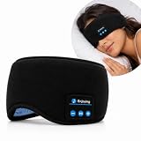 Máscara para Dormir Bluetooth 5.0 com Fones de Ouvido Sem Fio e Microfone | Tapa Olho com Som, Lavável e Confortável | Ideal para Sono, Viagem, Meditação e Relaxamento – Preta