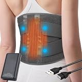 16000mAh Batteria Fascia Lombare Riscaldamento,Termoforo Lombare con 3 Livelli di Temperatura e Massaggio a Vibrazione,cintura riscaldante per la schiena con USB regalo per mamme, donne (Grigio)