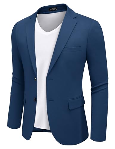 Image of COOFANDY Mens Casual Blazer Knit Sport Coat Lightweight Two Button Suit Jacket