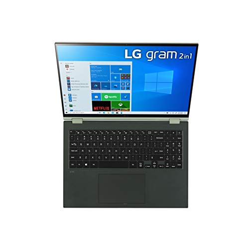 Image of LG Gram 16T90P 16 inch WQXGA (2560 x 1600) 2-in-1 Lightweight Touch Display Laptop, Intel Evo 11th Gen Core i7 , 16GB RAM, 512GB SSD, 21 Hour Battery, Alexa Built-in, 2X USB-C, HDMI, USB- Green