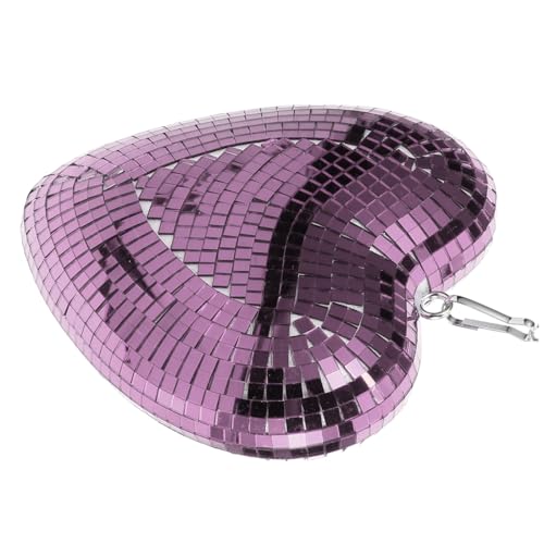 Colgante decorativo en forma de corazón con espejo disco para fiestas, Día de San Valentín, festivales, decoración navideña y salas de baile miniatura 3