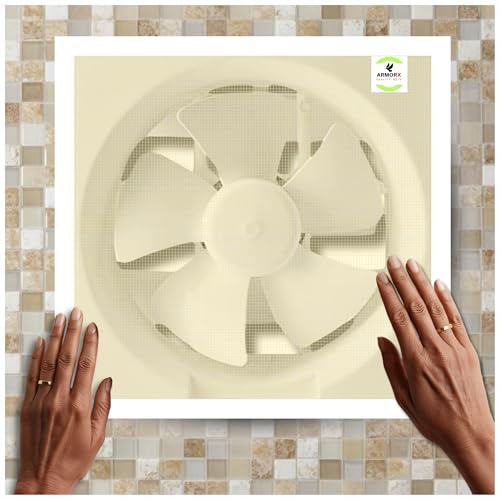 Image of ARMORX Mosquito Net for Exhaust Fan, Bathroom, Kitchen & Ventilation Window | Pre Stitched Ready-to-Use | Blocks Mosquitoes Insects Lizards | Yellow - 35x55 cm / 14x22 inch