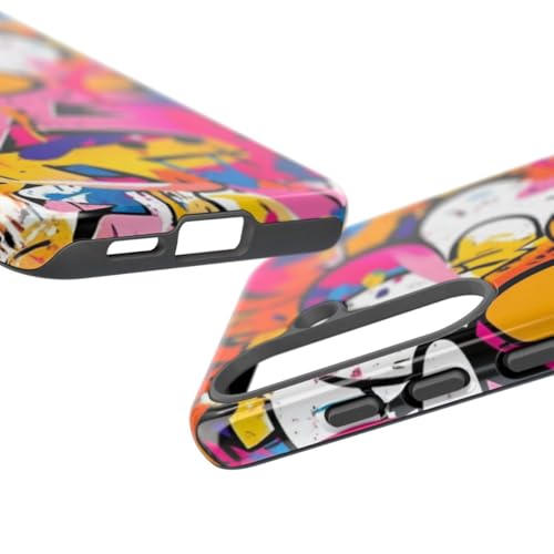 Coque Samsung S25 rigide brillante art graffiti abstrait coloré