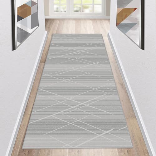 Tapis de couloir lavable antidérapant grand passage gris