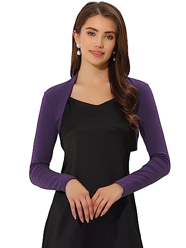 Image of Allegra K Elegant Shrugs for Women Long Sleeve Open Front Bolero Shrug