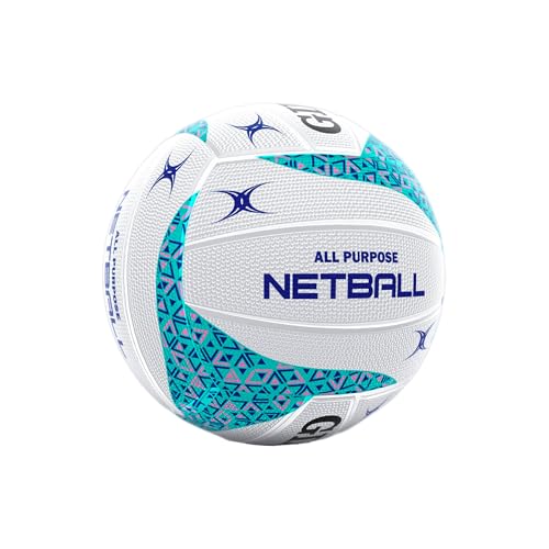 Gilbert APT Training Netball White/blue Size 4