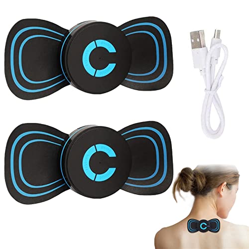 LUNLUN Cervical Spine Massager, Mini Cervical Massager, 6 Modes Adjustable Massager, Portable Neck and Back Massager, Relieve Pressure of Neck Shoulder Back Waist (2PCS)