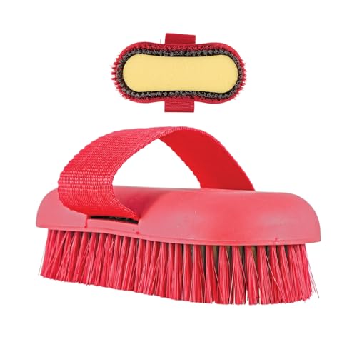 Cepillos de caballo para el cuidado del pelaje | 2 en 1 cepillo con cerdas duras para la limpieza, cepillo de pelo de cabra con cepillo para el cepillado, para granja, pasto, hogar, jinete, ganado
