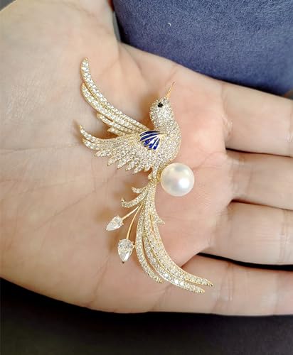 Image of Animal Bird Brooch Pins for Women Rhinestone Lapel Pin Accessories Blazer Dress Denim Jacket Birthday Wedding Jewelry Gifts