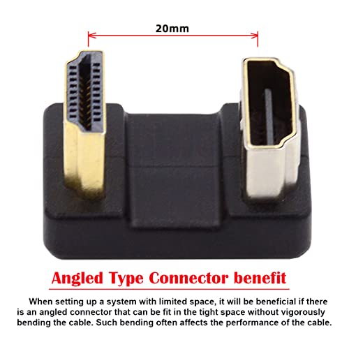 CY 4K Cable 360 Degree Up Opposite U Shape Back Angled Type-A HDMI 1.4 Male to HDMI Female Extension Adapter Converter - Image 4