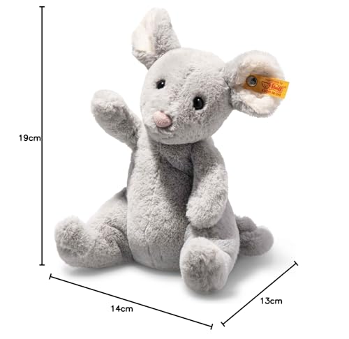 Steiff 056246 Soft Cuddly Friends Cheesy Maus 19cm, blaugrau sitzend, Gray Violet