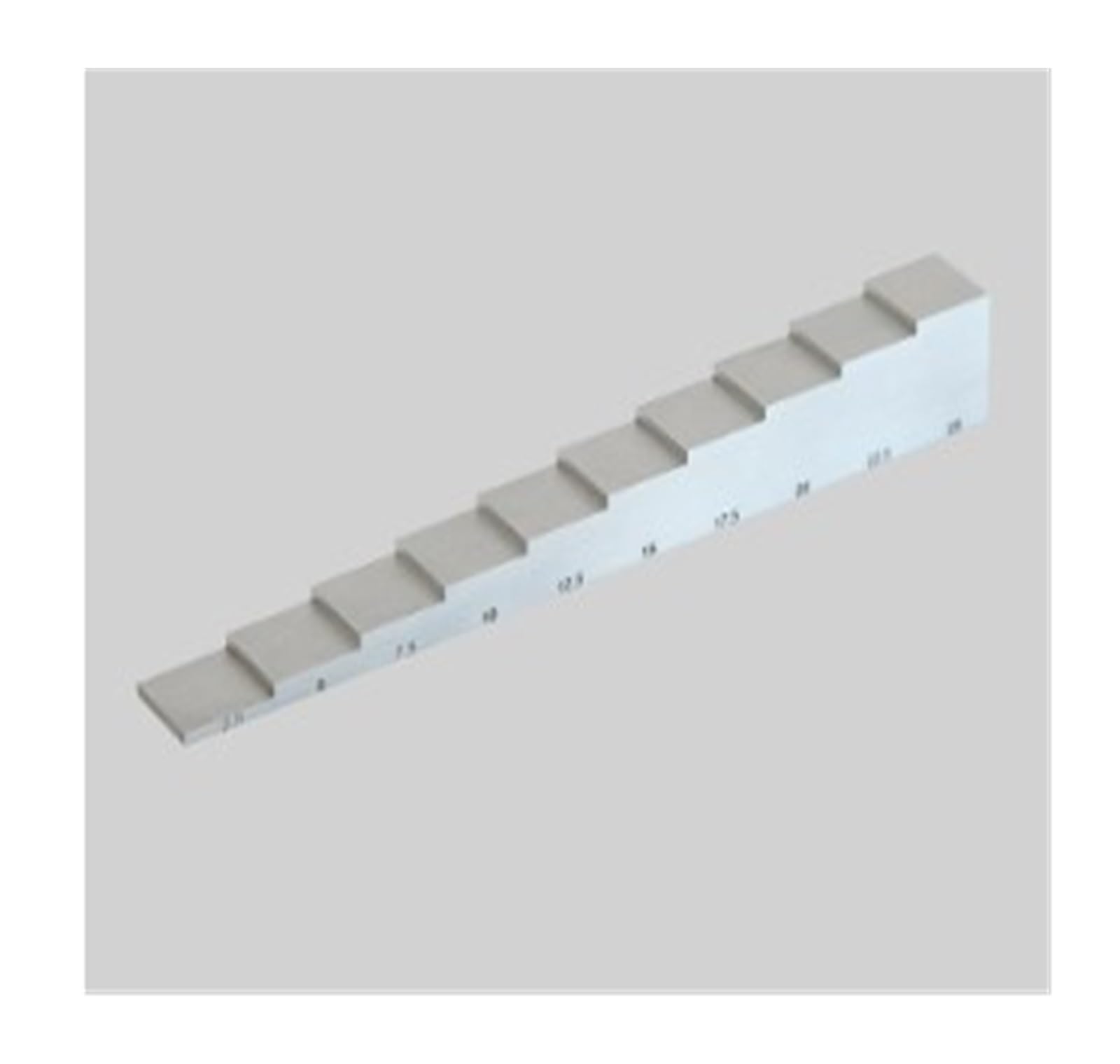 Bloc d'étalonnage ultrasonique en 10 étapes, cale d'étape acier 1018 2.5mm-25mm
