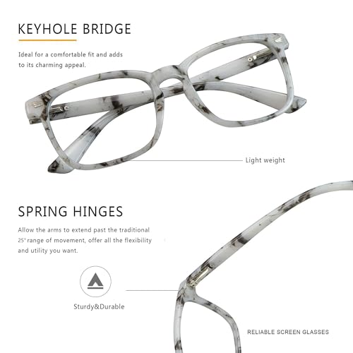 Image of Vintage Square Progressive Multifocal Presbyopic Glasses, Anti-Blue Light Glasses for Men Women Readers (+0.50 /+2.75 Magnification)