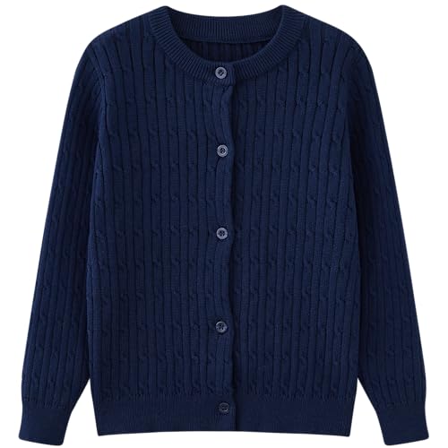 Girls Knit Cardigan Kids Button Long Sleeve Knit Sweater Clothes Cord Knit Sweater