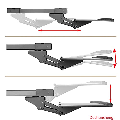 Verstellbare Tastaturablage unter dem Schreibtisch, mit 360° Höhe und ± 15° Neigung für platzsparend, perfekt für Heimbüro oder Gaming-Setup