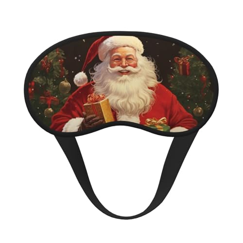 サンタクロース スリープマスク 横向き寝用 遮光ナイトマスク 睡眠用アイマスク レディース メンズ アイカバー ソフトで快適なアイシェード 旅行 昼寝