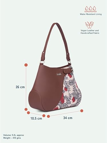 Image of ZOUK Ira Handbag | Stylish Women's Handbag | Luxury Shoulder Bag for Women | Trendy | Fancy Ladies Handbags | Small Purse for Events | Water-Resistant