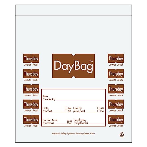 DayMark 113016 5-1/2 Day of the Week Thursday Portion Bag - 2000 / BX