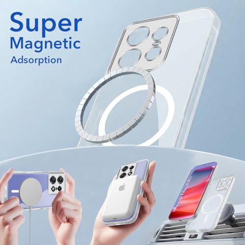 Image of Jkobi Lifetime Anti-Yellow MagSafe Compatible Clear Back Cover Case for Motorola Moto Edge 50 Pro (Sleek Hard Crystal | Shockproof and Camera Protection)