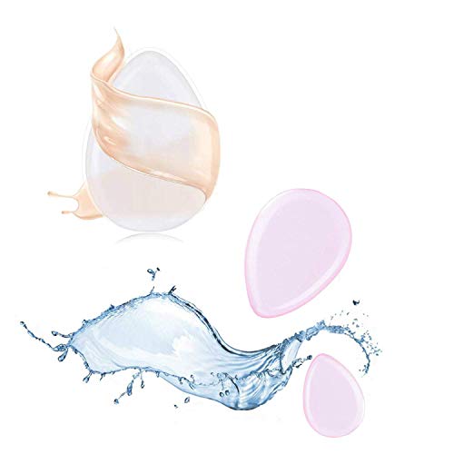 3 Pack Beauty Silicone Makeup Sponges Blender Professional Makeup Egg，Easy To Wash Sponge Applicator For for Foundations& Powders& Creams& Liquids