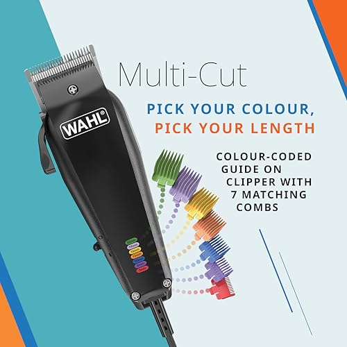 WAHL Multi-Cut, Hundeschermaschine, geräuscharm, mit Kabel, für Haustiere zu Hause, rostbeständig, Schneidsatz aus Stahl mit hohem Karbonanteil, präzisionsgeschliffen, leicht, schwarz