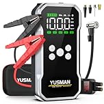 Booster Batterie Voiture 6000A avec Compresseur 150 PSI - Démarreur Portable 12V pour 10L Essence / 8L Diesel - Pinces Sécurité Intelligentes, LED, Fonction Power Bank