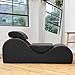 Avana Luvu Lounger - Chaise Lounge Chair for Yoga, Exercise, Massage - High Density Foam - Made in The USA - Black