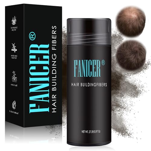 27.5g Fibras Capilares,calidad Microfibras Capilares,Polvos Pelo Hombre y Mujer, para un cabello de aspecto más grueso, Máxima duración (Marrón oscuro)