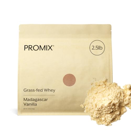 Image of ProMix Nutrition Whey Protein Powder, Vanilla - Grass-Fed - Post Workout Fitness & Nutrition Shakes, Smoothies, Baking & Cooking Recipes - Gluten-Free & Keto-Friendly - 2.5 Pound (Pack of 1)