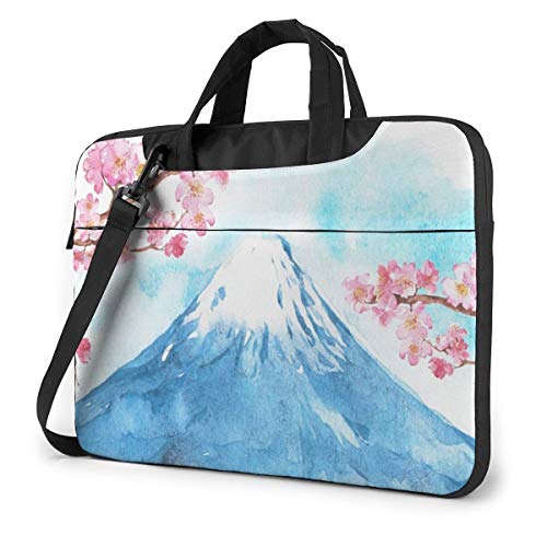 富士山柄 観光地柄 スポット柄 りょこう 旅行 ブルー PCケース ノートパソコンバッグ ラップトップ 保護ケース PCバッグ 衝撃吸収 軽量 ビジネスバッグ ハンドルバッグ ブリーフケース 手提げバッグ 取っ手付き 斜め掛けバッグ 13/14/15.6イ