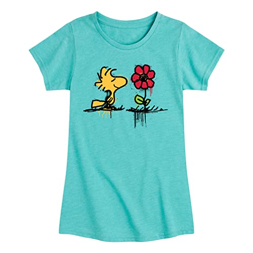 HYBRID APPAREL - Peanuts - Woodstock Rose - Toddler and Youth Girls Short Sleeve Graphic T-Shirt