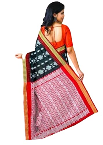 Generic black sambalpuri silk saree – image 2