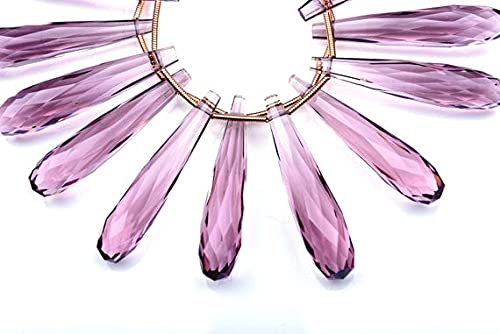Rhodolite quartz briolette pour offrir un bijou fait main chargé de tendresse