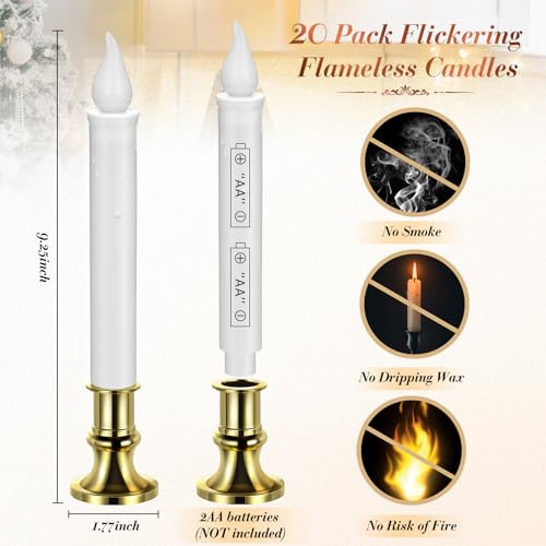 40 velas LED de Navidad con sensor amanecer y base para ventana 3
