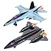 Double Fighter Jet Toy, F18 & SR71 Diecast Planes with Lights & Sounds, Pull Back Military Airplane Toy Gift for Toddler,Kids, Boys