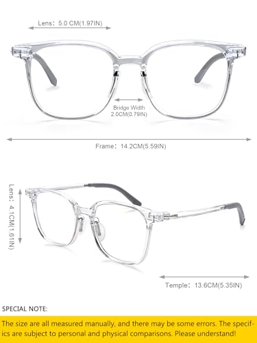 Image of TR90 Oversized Blue Light Blocking Glasses Men Women Ultralight Nerd Square Computer Games Black Large Eyewear