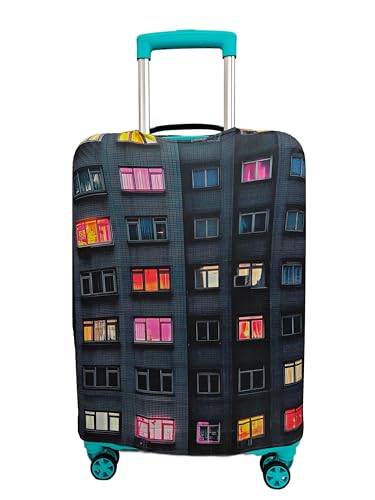 Image of Printed Luggage Cover for Traveling Bag & Suitcase - Stretchable & Scratchproof Trolley Protector with Velcro Lock & Lightweight Washable Material(Suitcase Bag Not Included, Only Cover in Product)