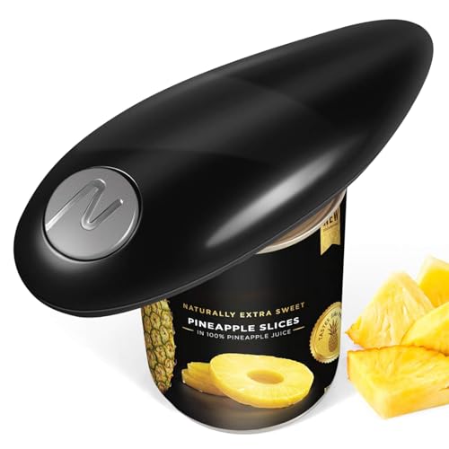 Abrelatas Eléctrico, Abrelatas de un Solo Toque, Abrelatas Automático, Abridor de Tarros Eléctrico, Adecuado para Chefs/Pacientes con Artritis/Personas Mayores (black)