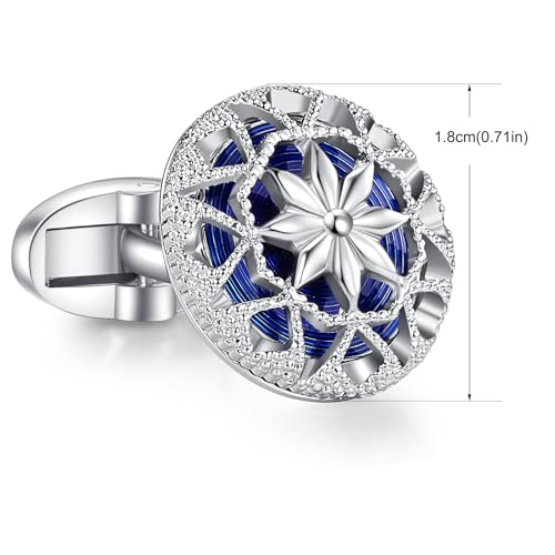 Gemelos HONEY BEAR con diseño floral hueco azul y plata miniatura 6