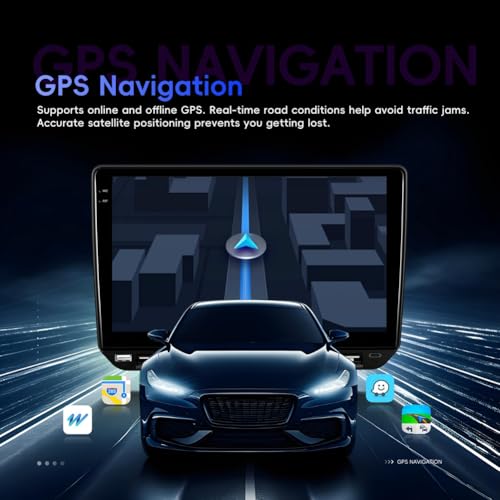 Autoradio Android 15 de 10 pouces universel avec Carplay sans fil et navigation GPS
