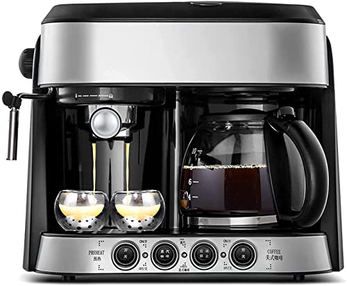 Image of PLYLAY Coffee Machine Semi-automatic Coffee Machine Home Small Smart Coffee Machine Multi-function Filter Dual-use Drip Coffee Machine (Color : Silver), 20240312