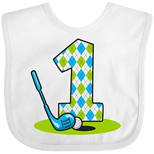 inktastic Argyle Golf 1st Birthday Baby Bib